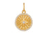 14K Solid Gold Pave Diamond Fluted North Star Pendant,  (14K-DP-091)